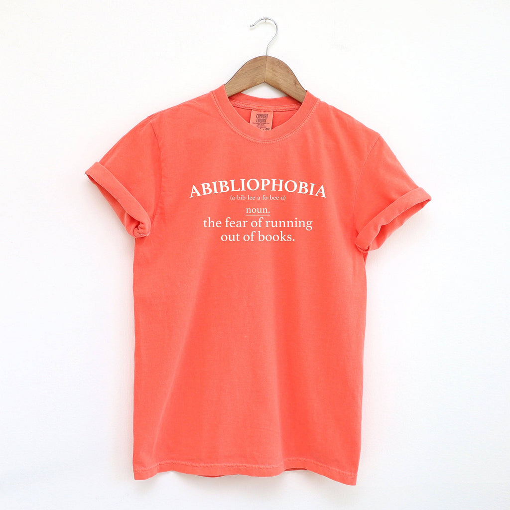 Running Out Of Books | Garment Dyed Tee | Reading: Pepper / White Ink / 2XL