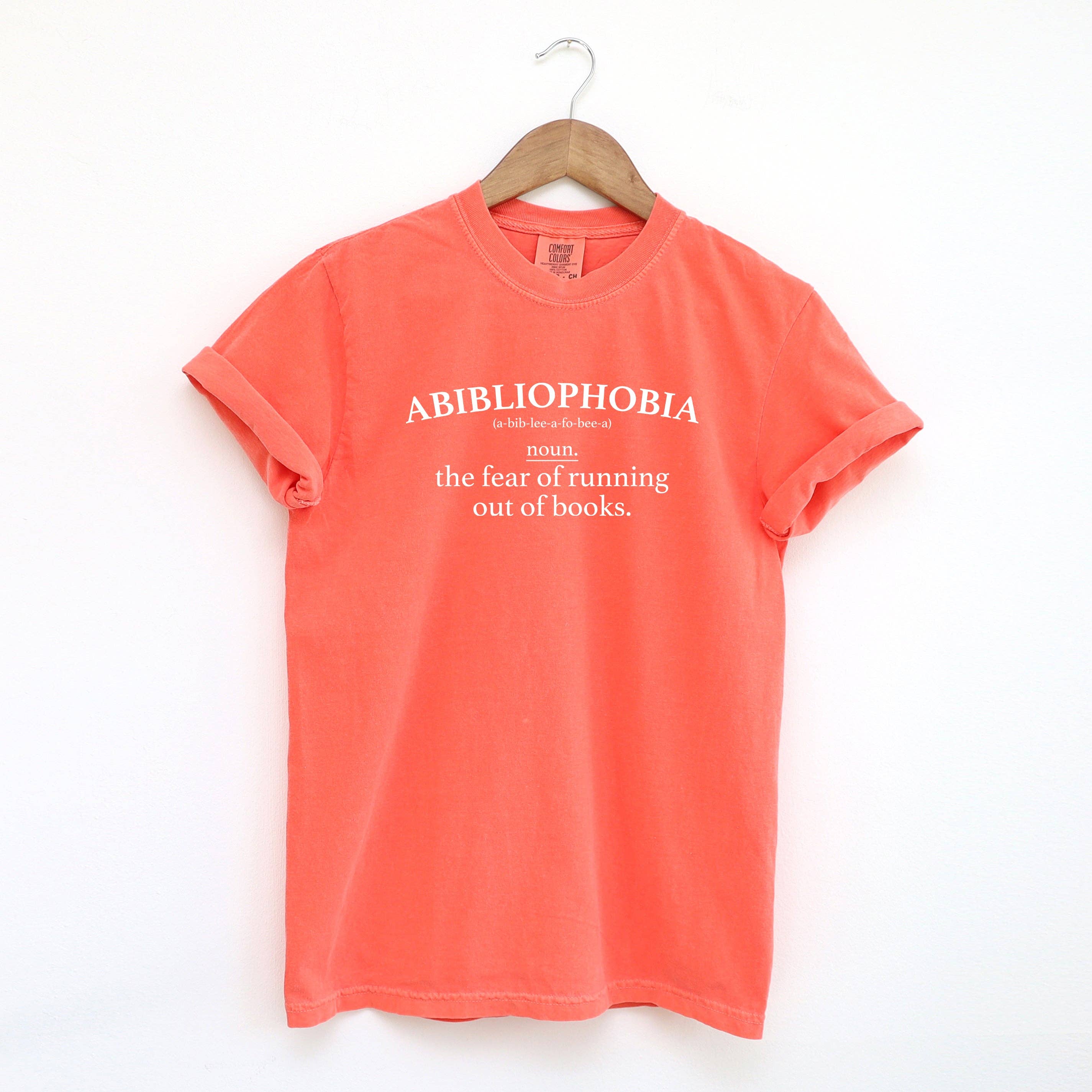 Running Out Of Books | Garment Dyed Tee | Reading: Pepper / White Ink / 2XL
