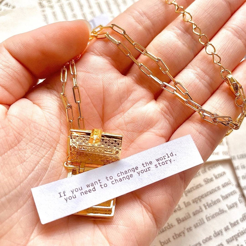 Book Charm Necklace