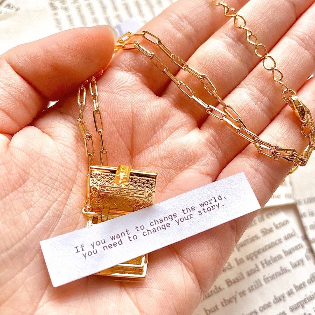 Book Charm Necklace