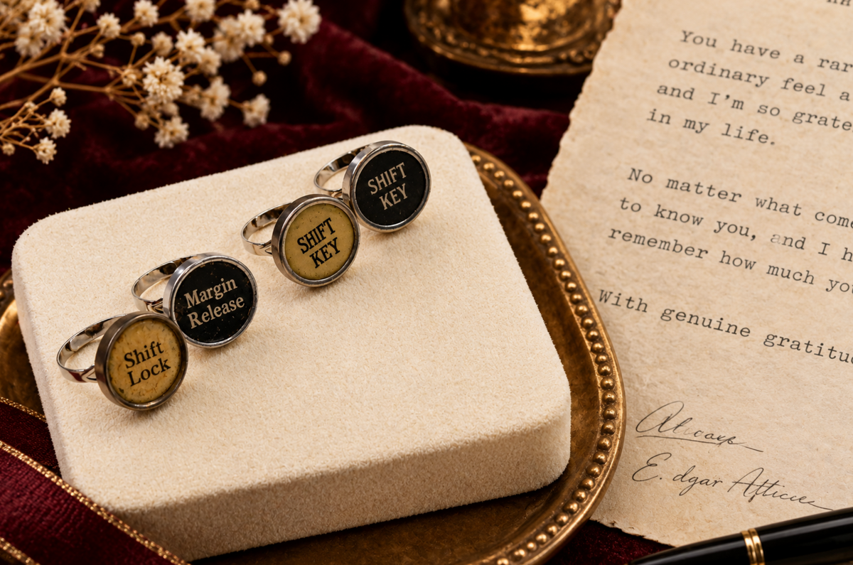 Typewriter Function Key Ring