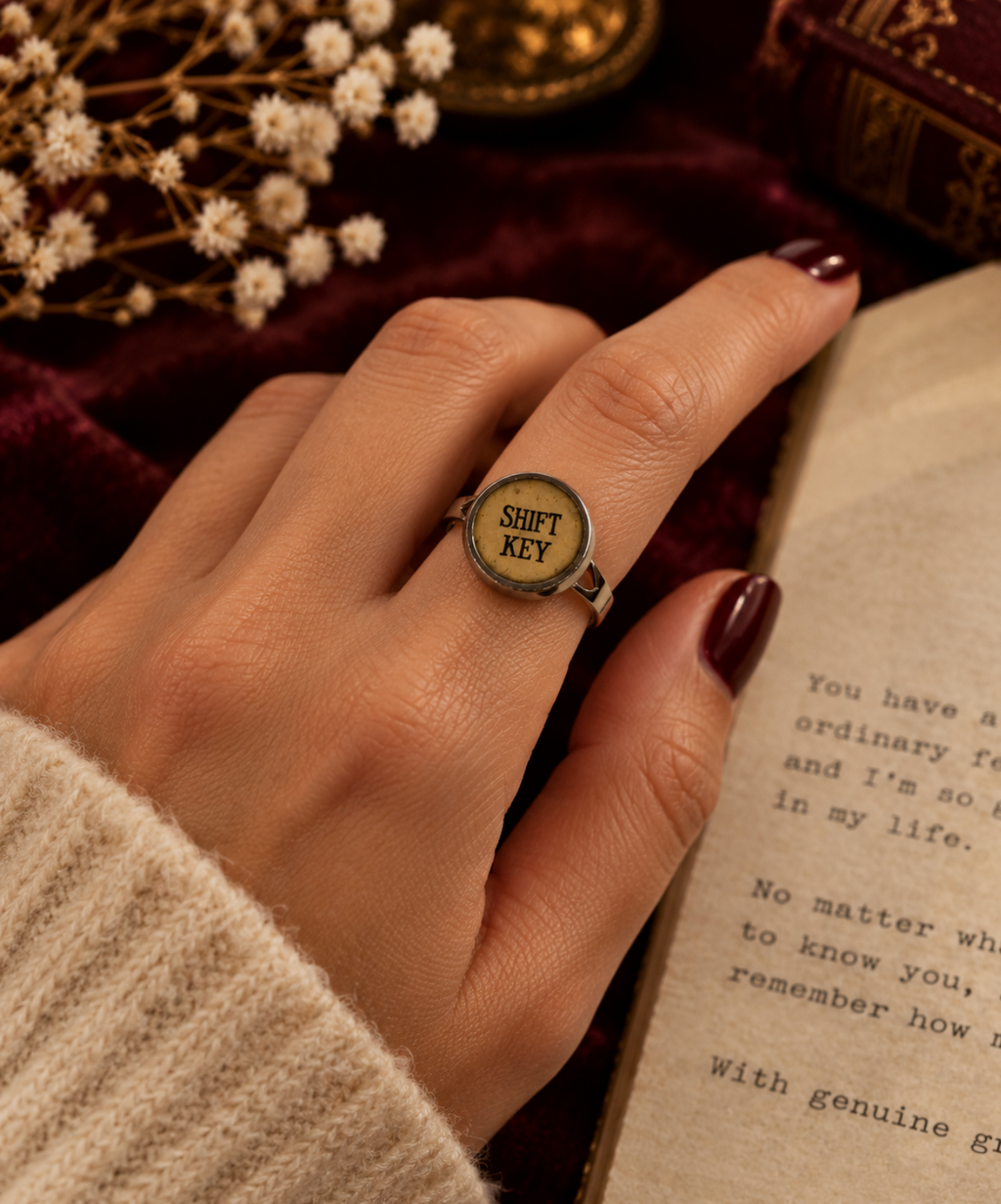 Typewriter Function Key Ring
