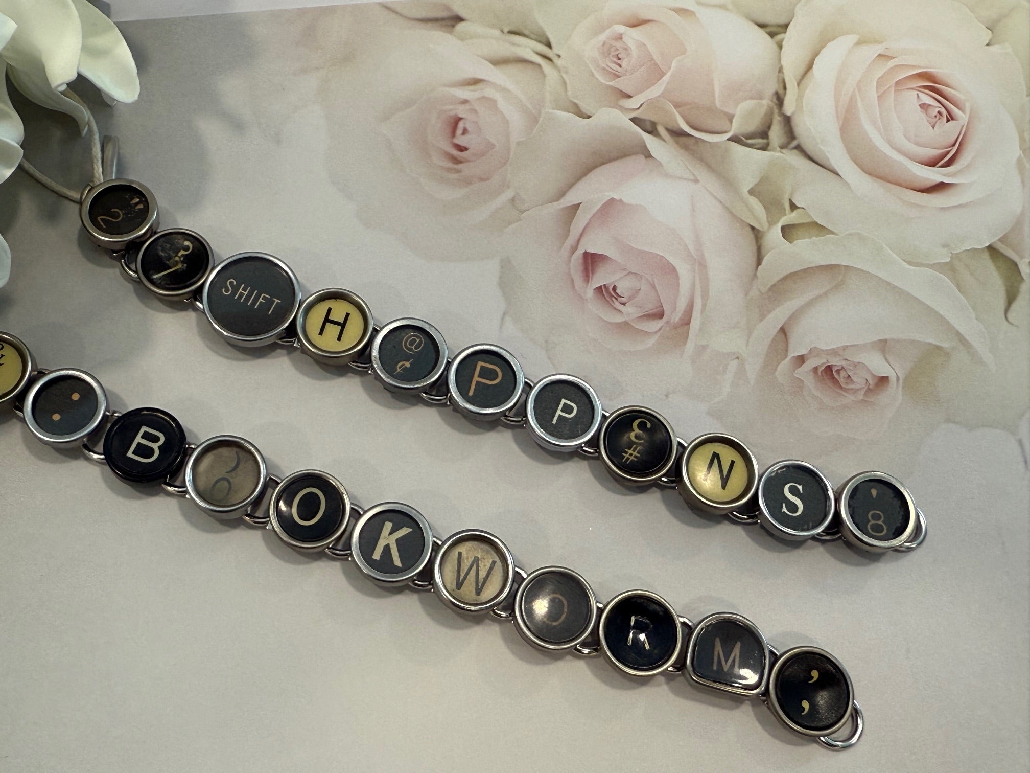 Bookworm Typewriter Key Bracelet