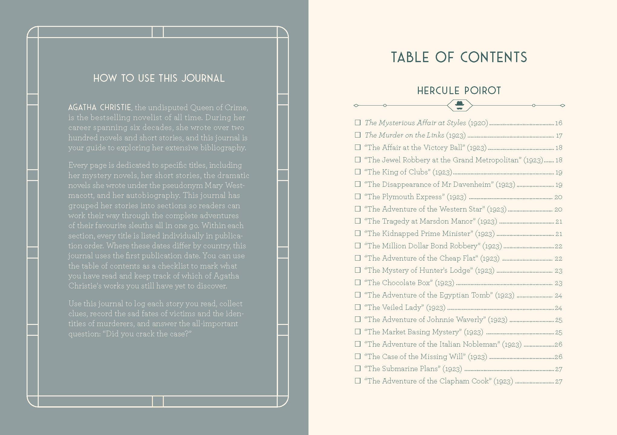 Agatha Christie Reader's Journal