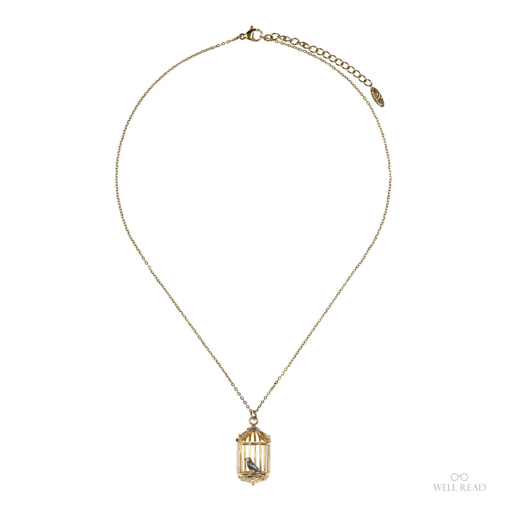 Jane Eyre Gold Cage Pendant Necklace