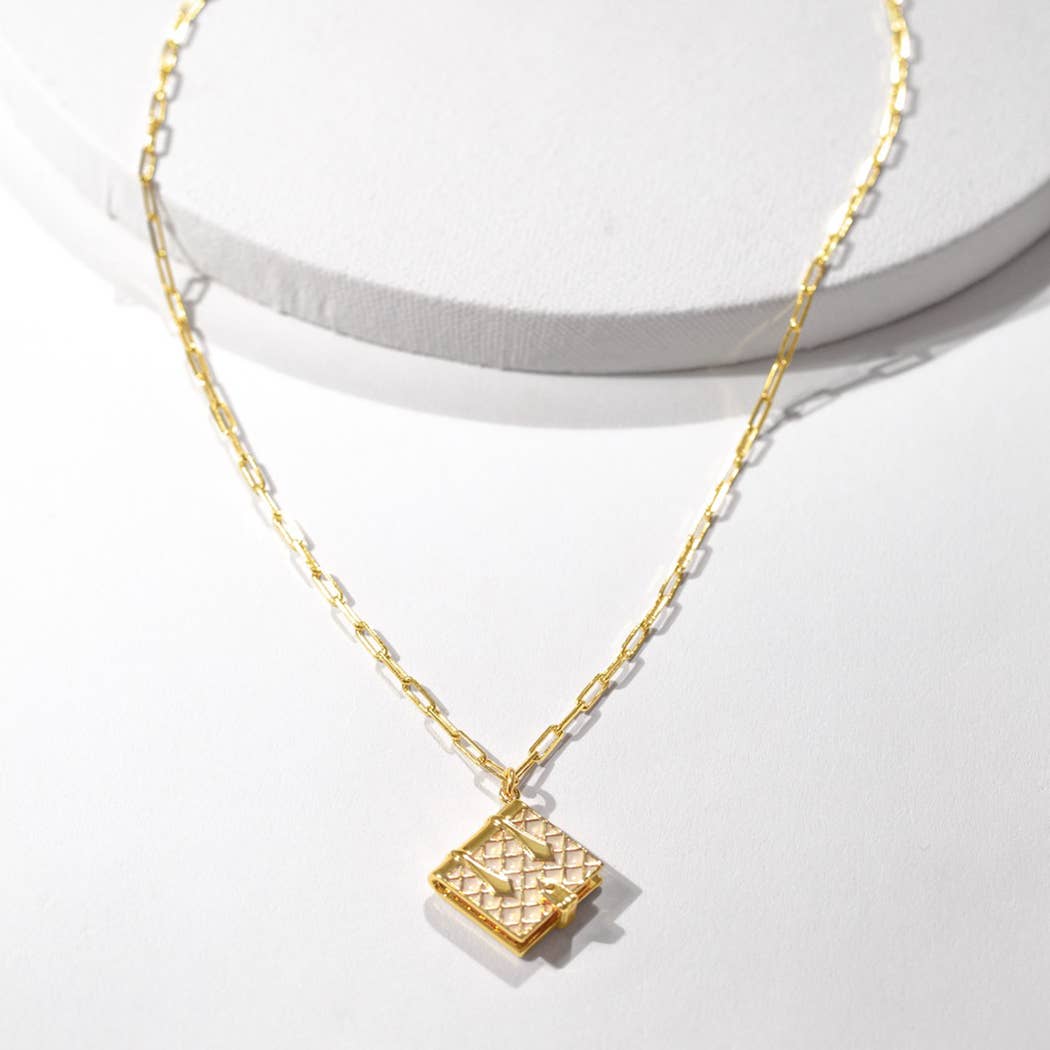 Book Charm Necklace